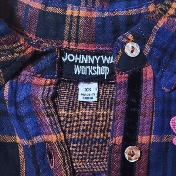 Johnny Was Plaid Painters Smock Pockets Tunic Worn once, No tag - Picture 6 of 7